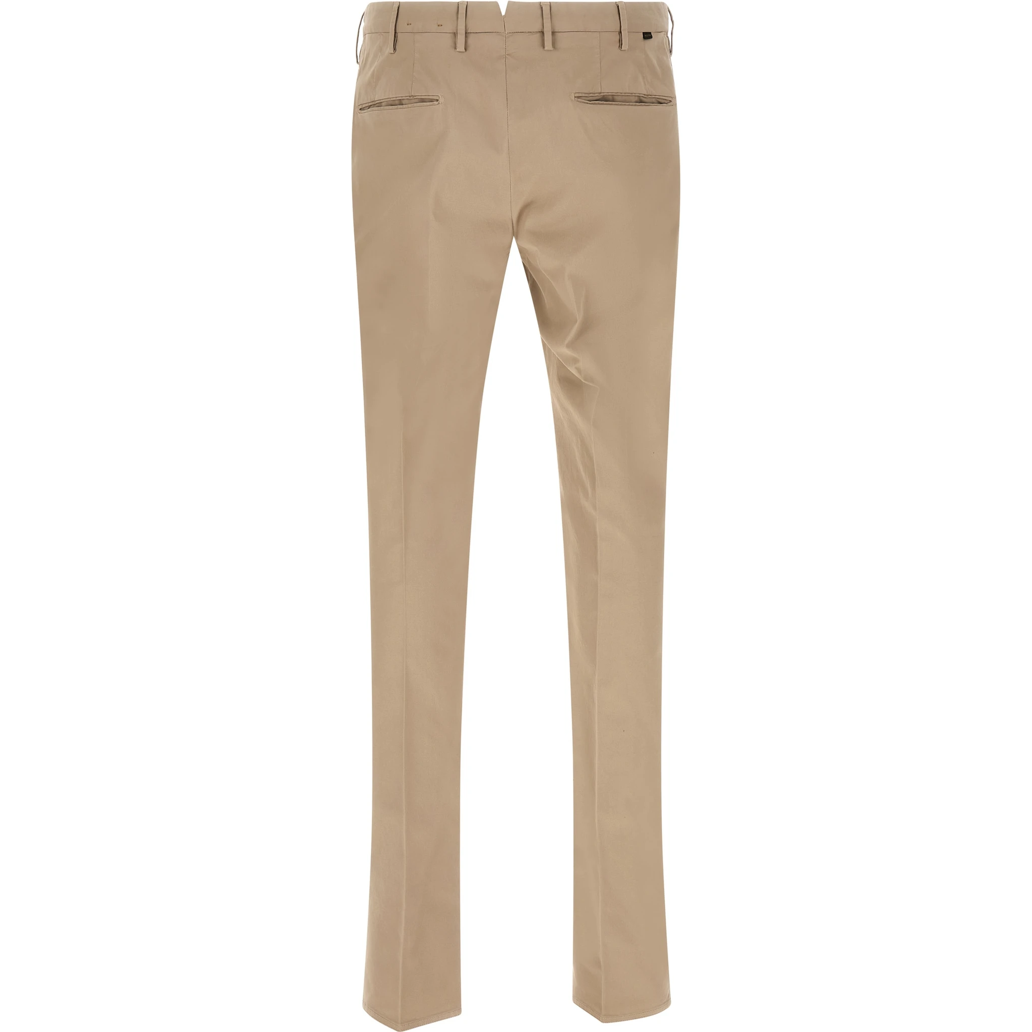 Beige Cotton Casual Pants