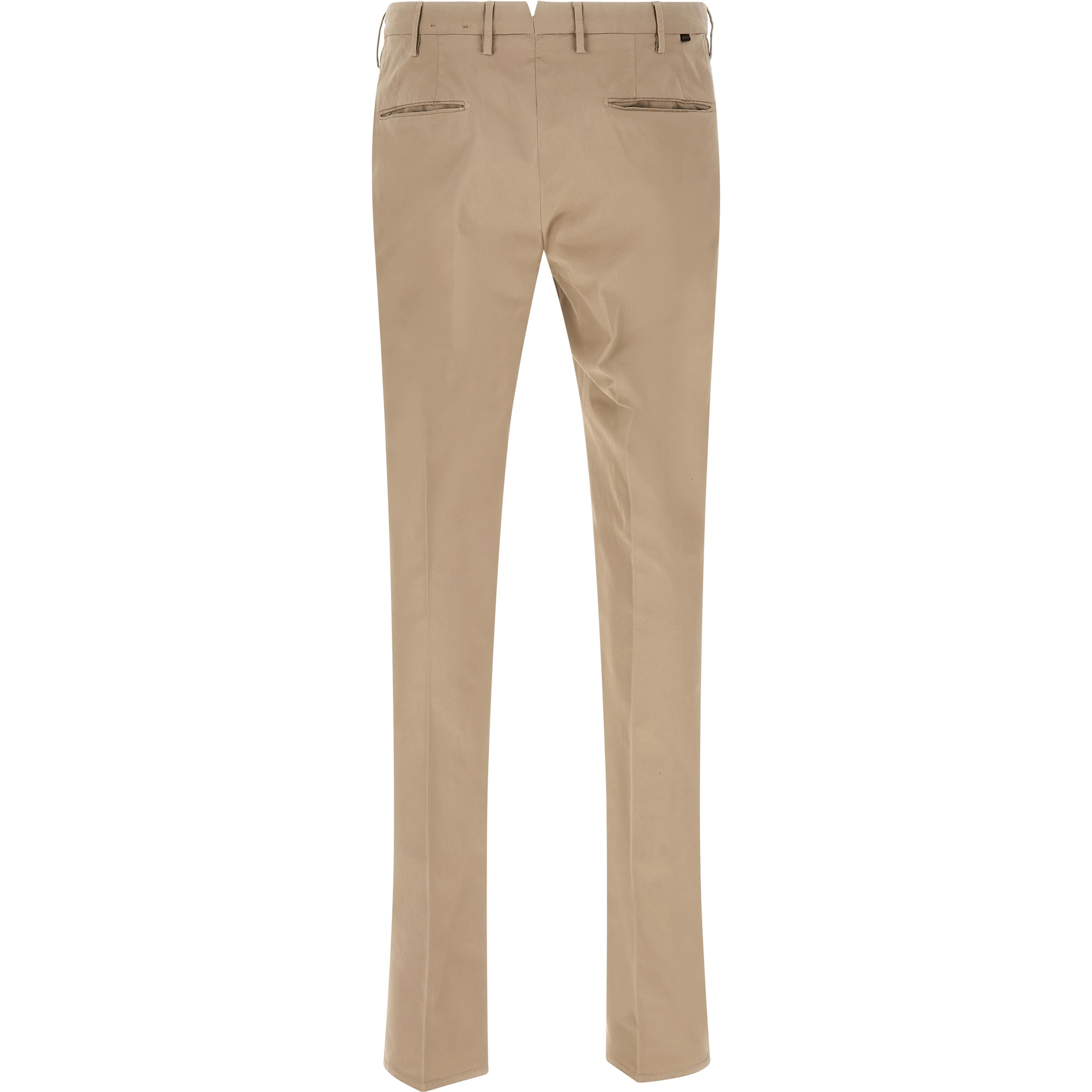 Beige Cotton Casual Pants