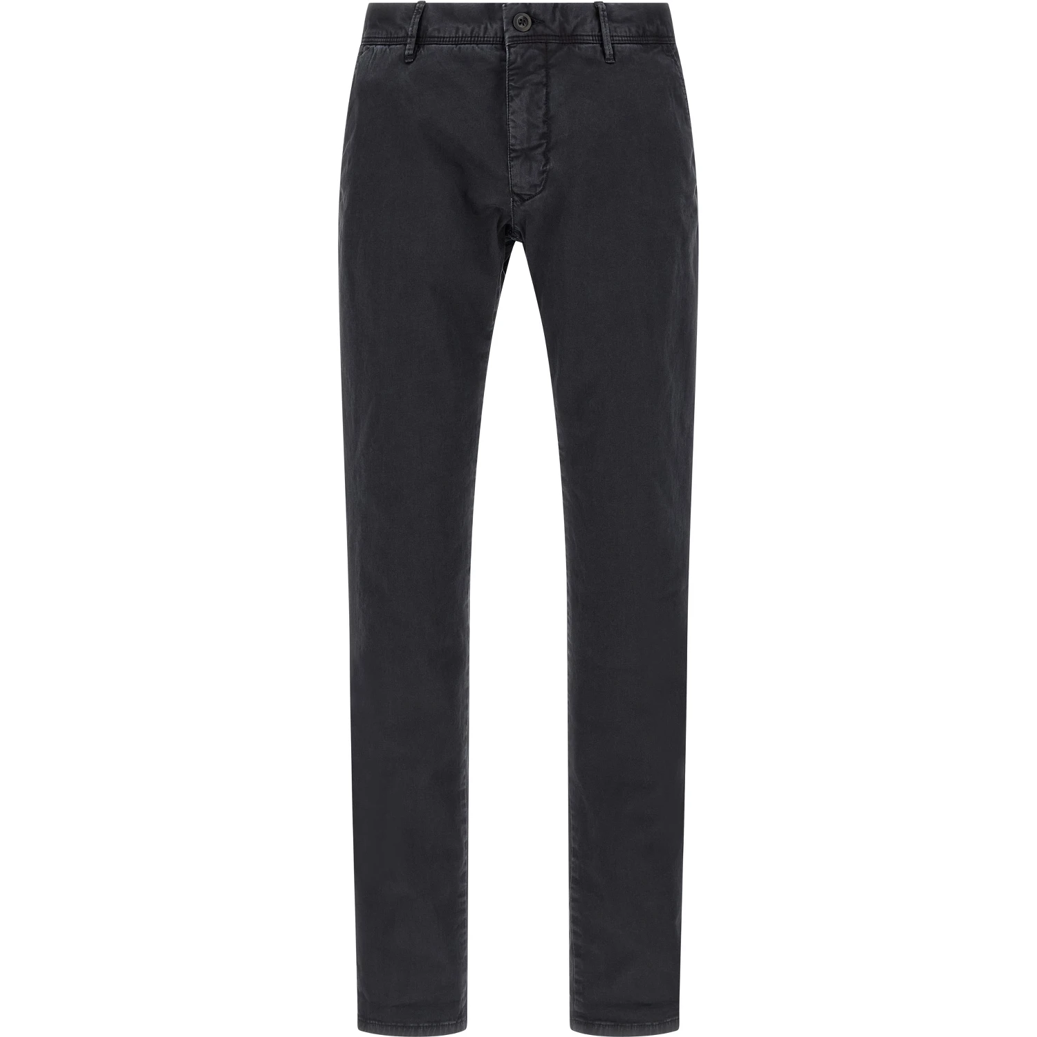 Blue Cotton Casual Pants