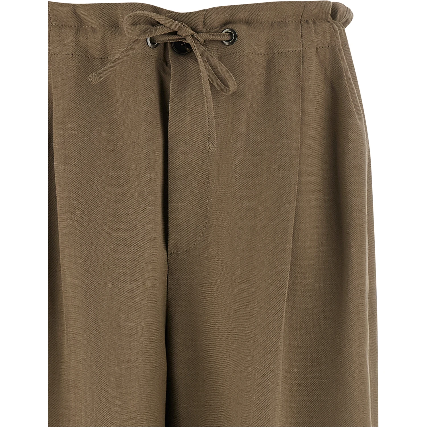 Beige Viscose Casual Pants