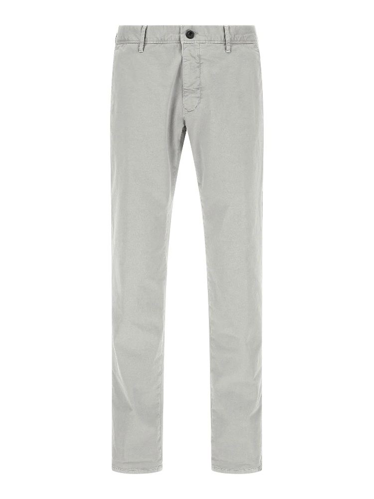 Gray Cotton Casual Pants