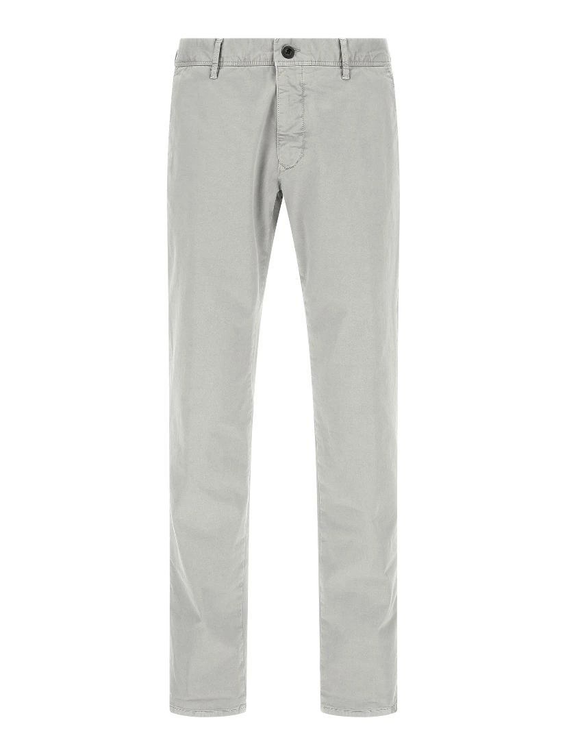 Gray Cotton Casual Pants
