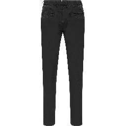 Black Cotton Casual Pants
