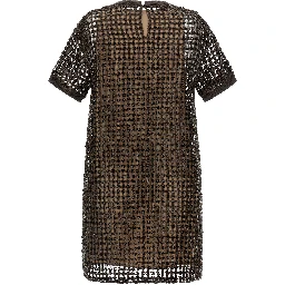 Brown Silk Short Dress
