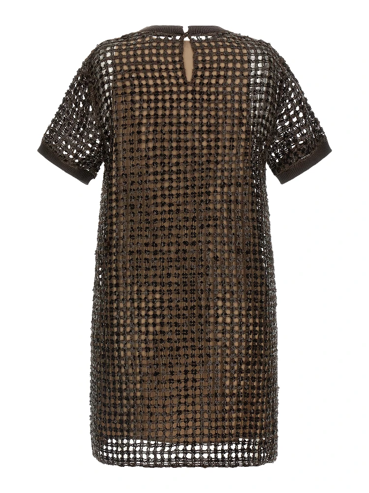 Brown Silk Short Dress alternative