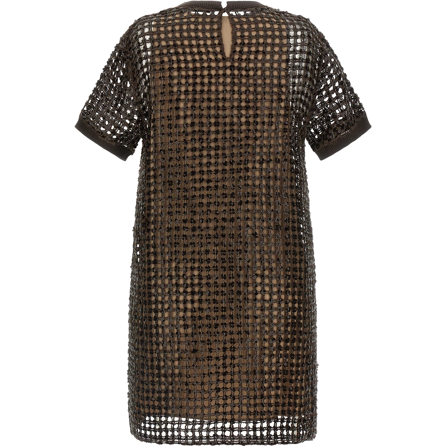 Brown Silk Short Dress