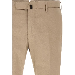 Beige Cotton Casual Pants