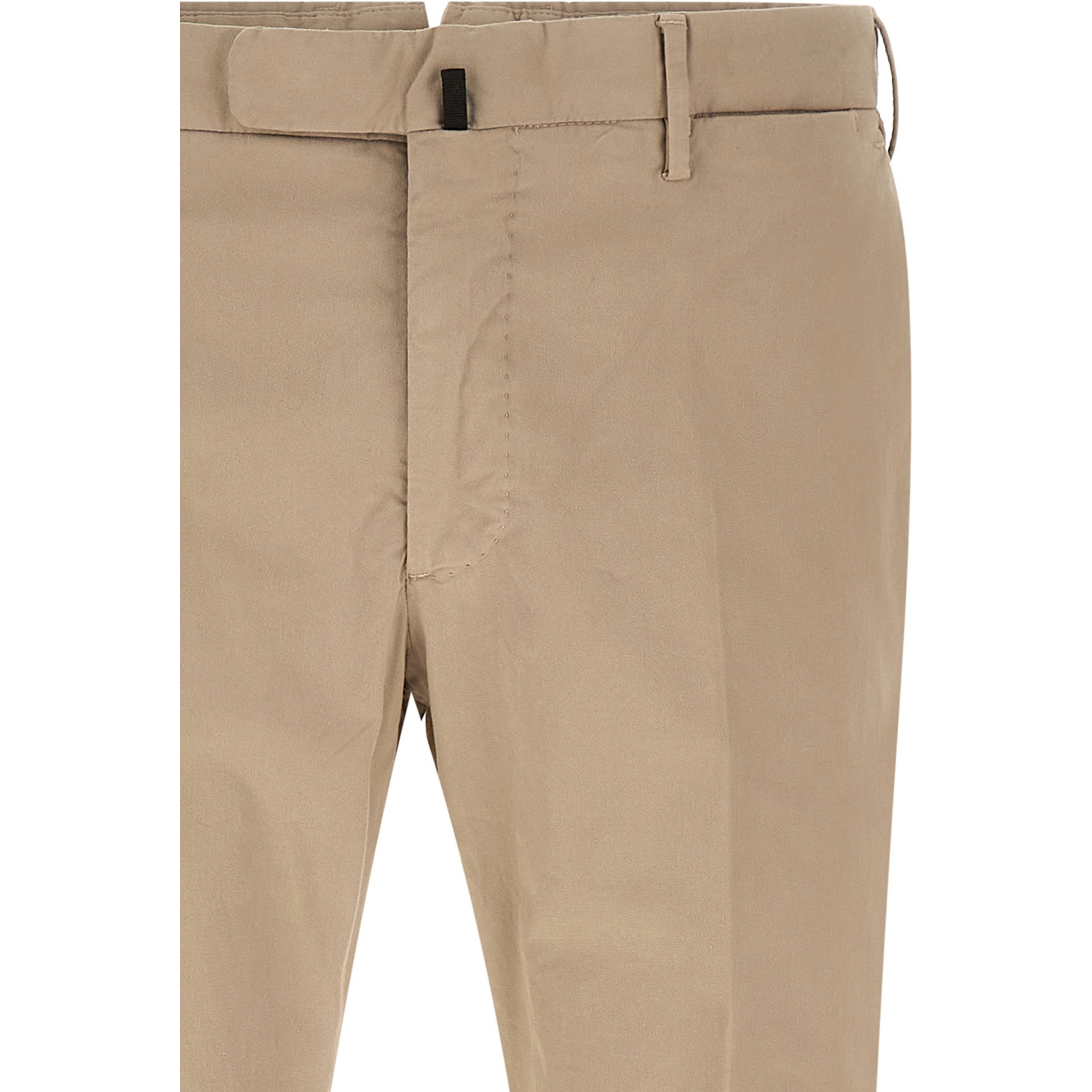 Beige Cotton Casual Pants