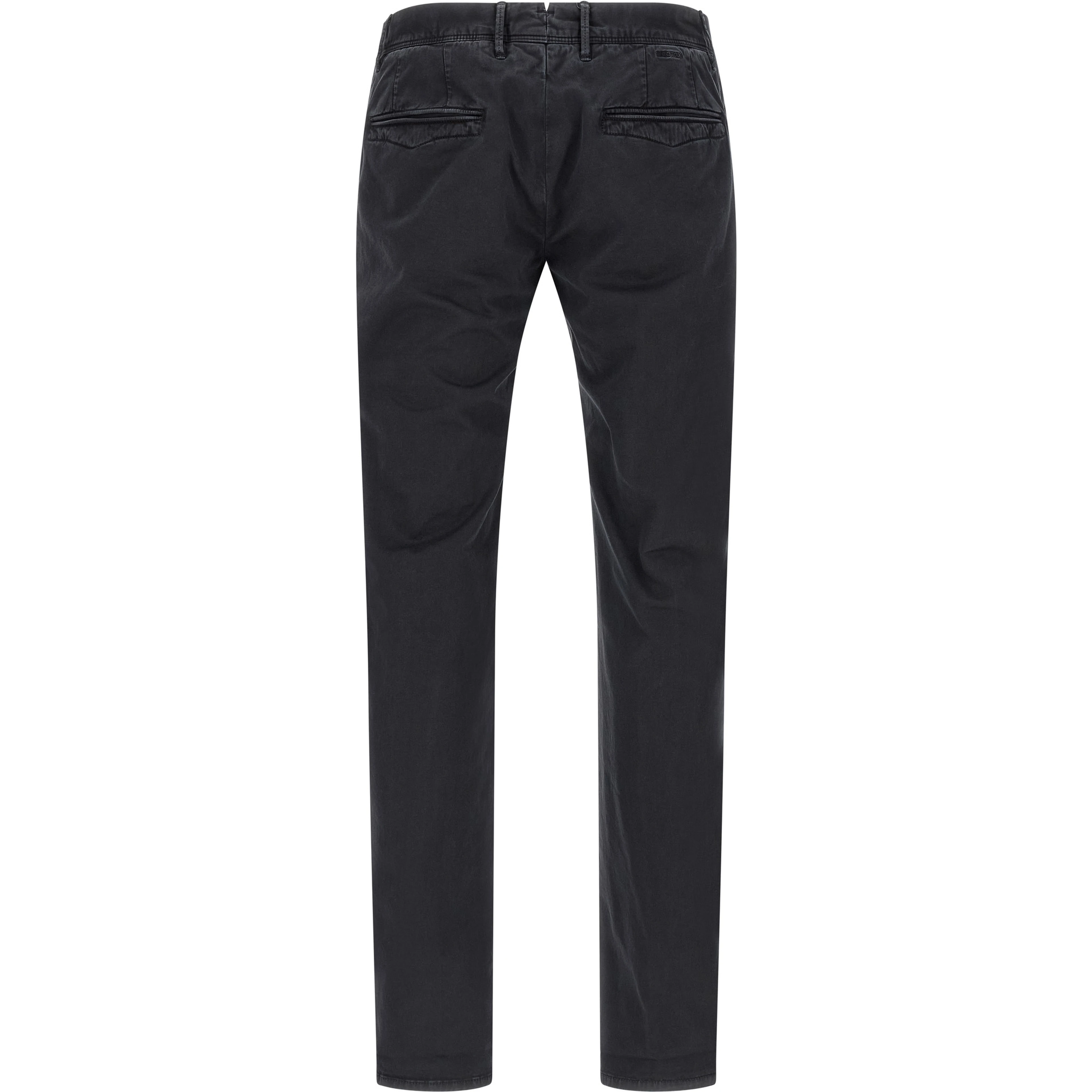 Blue Cotton Casual Pants