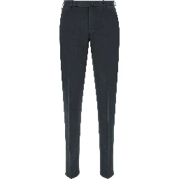 Blue Cotton Casual Pants