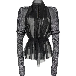 Black Silk Full-Length Jacket