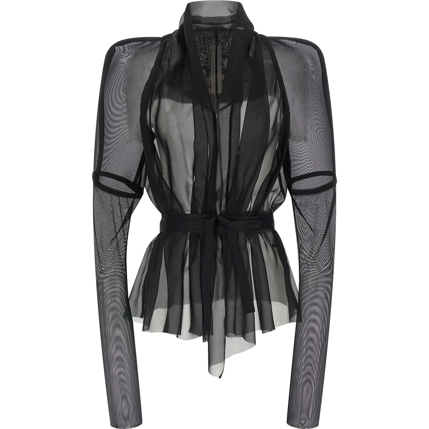 Black Silk Full-Length Jacket