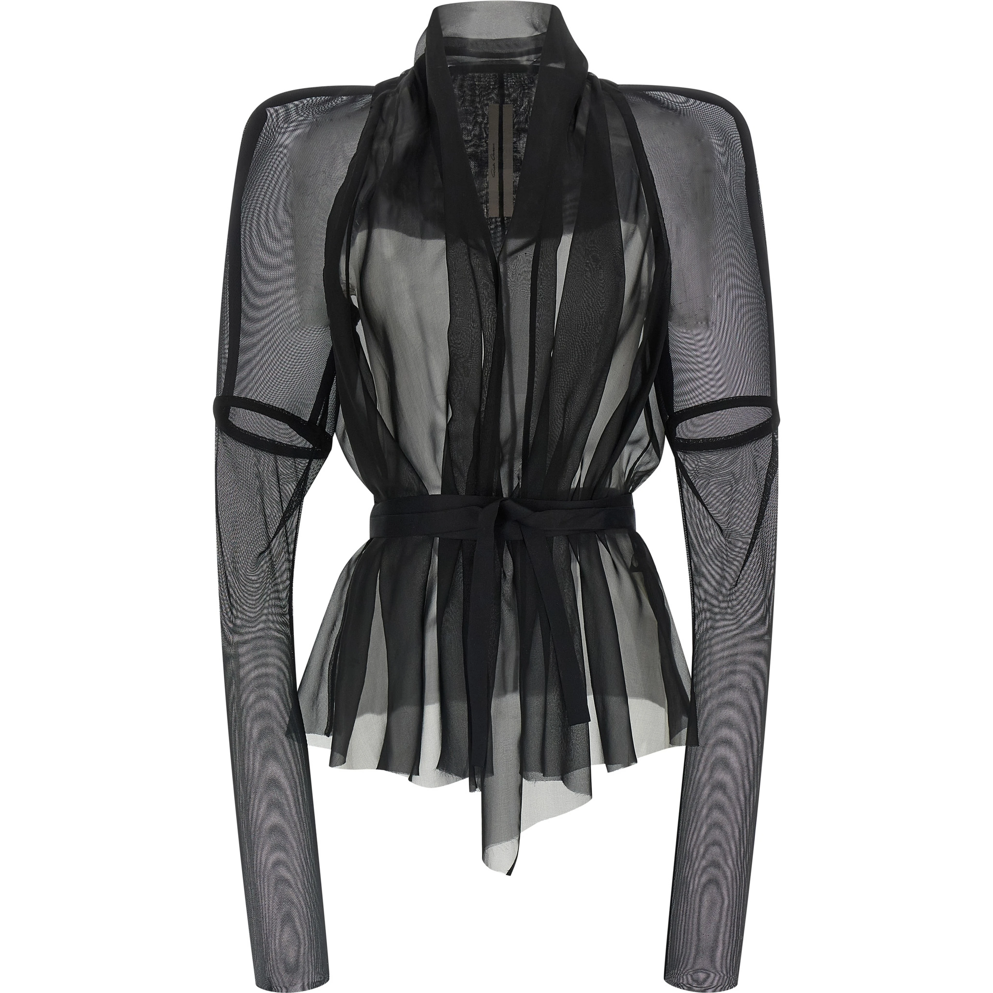 Black Silk Full-Length Jacket