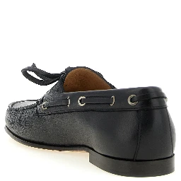 Black Buffalo Leather Slip-On Loafers