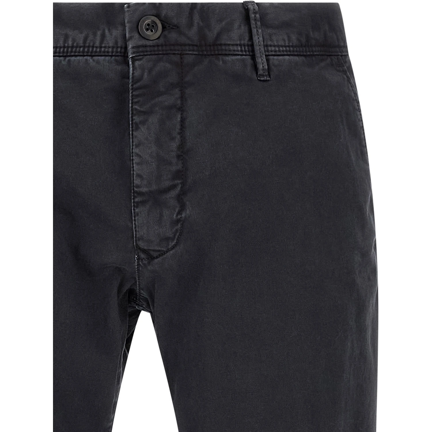 Blue Cotton Casual Pants