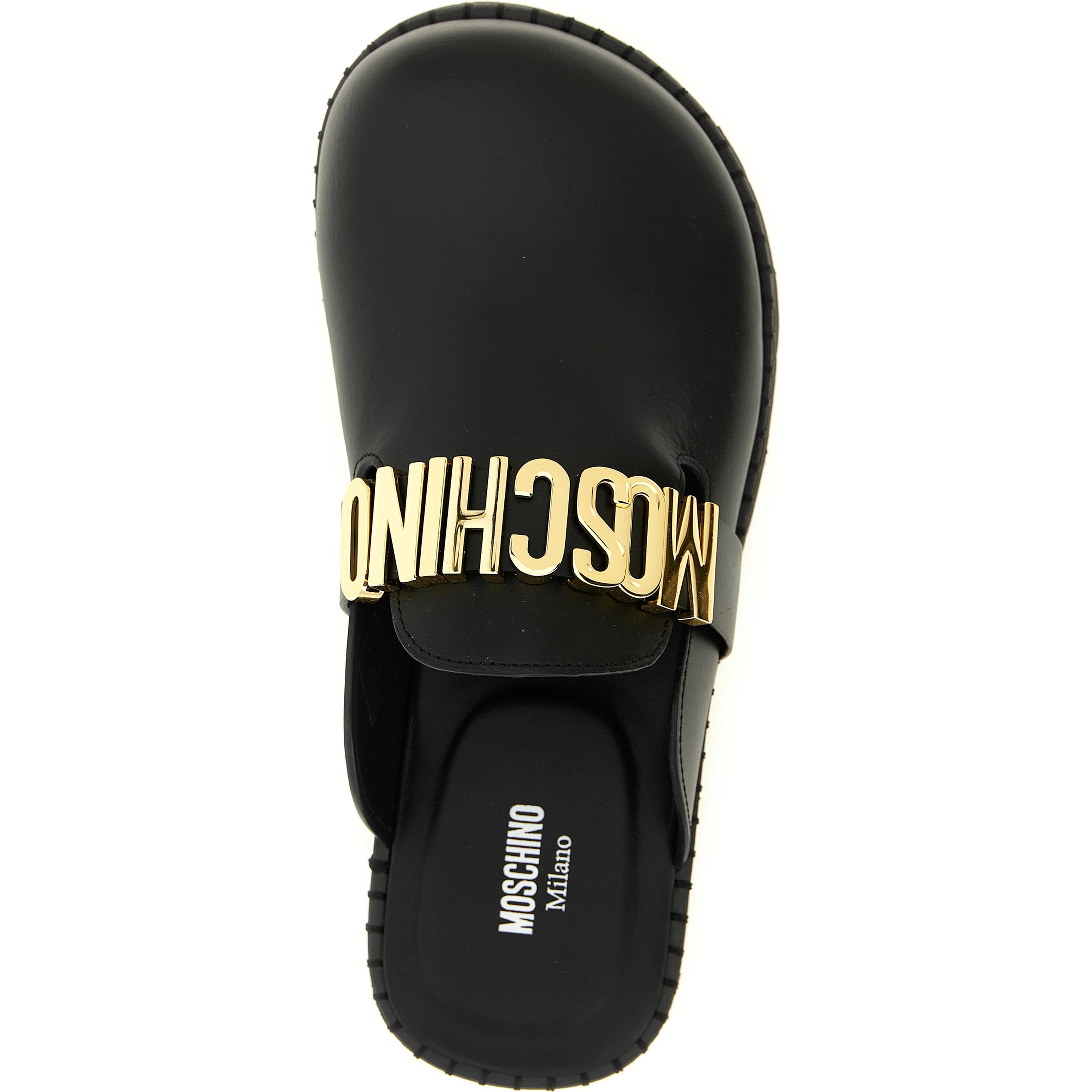 Black Calfskin Clogs