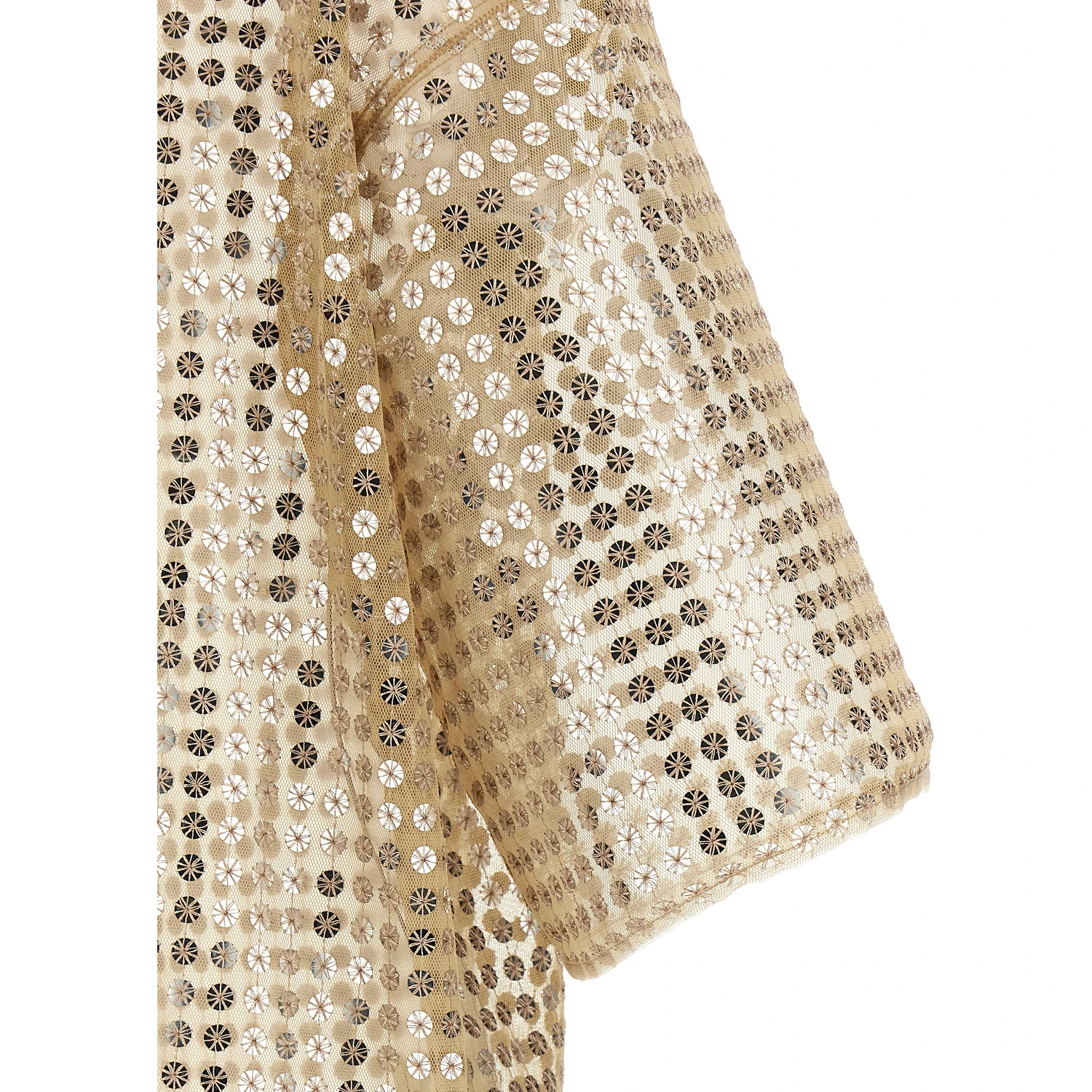 Beige Polyester Short Dress