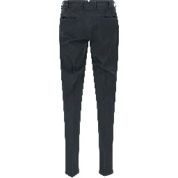 Blue Cotton Casual Pants