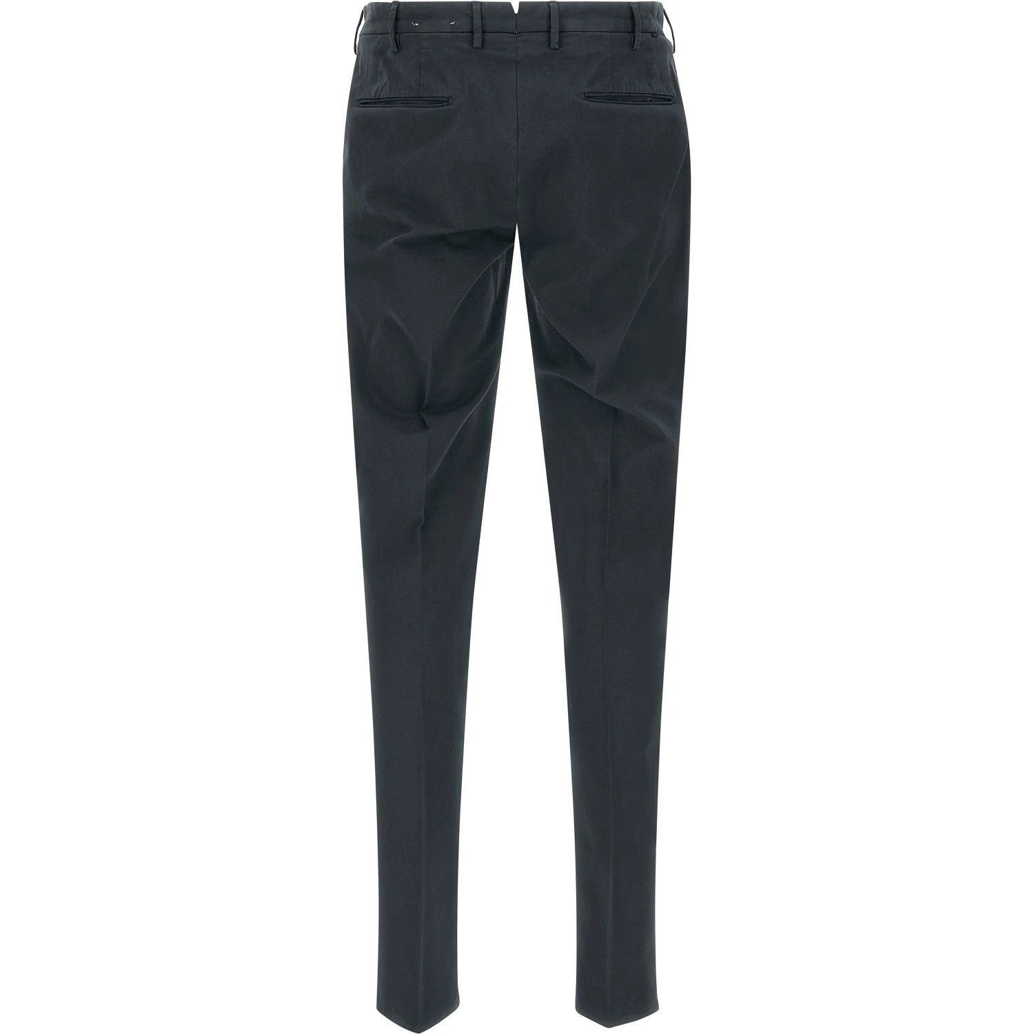 Blue Cotton Casual Pants