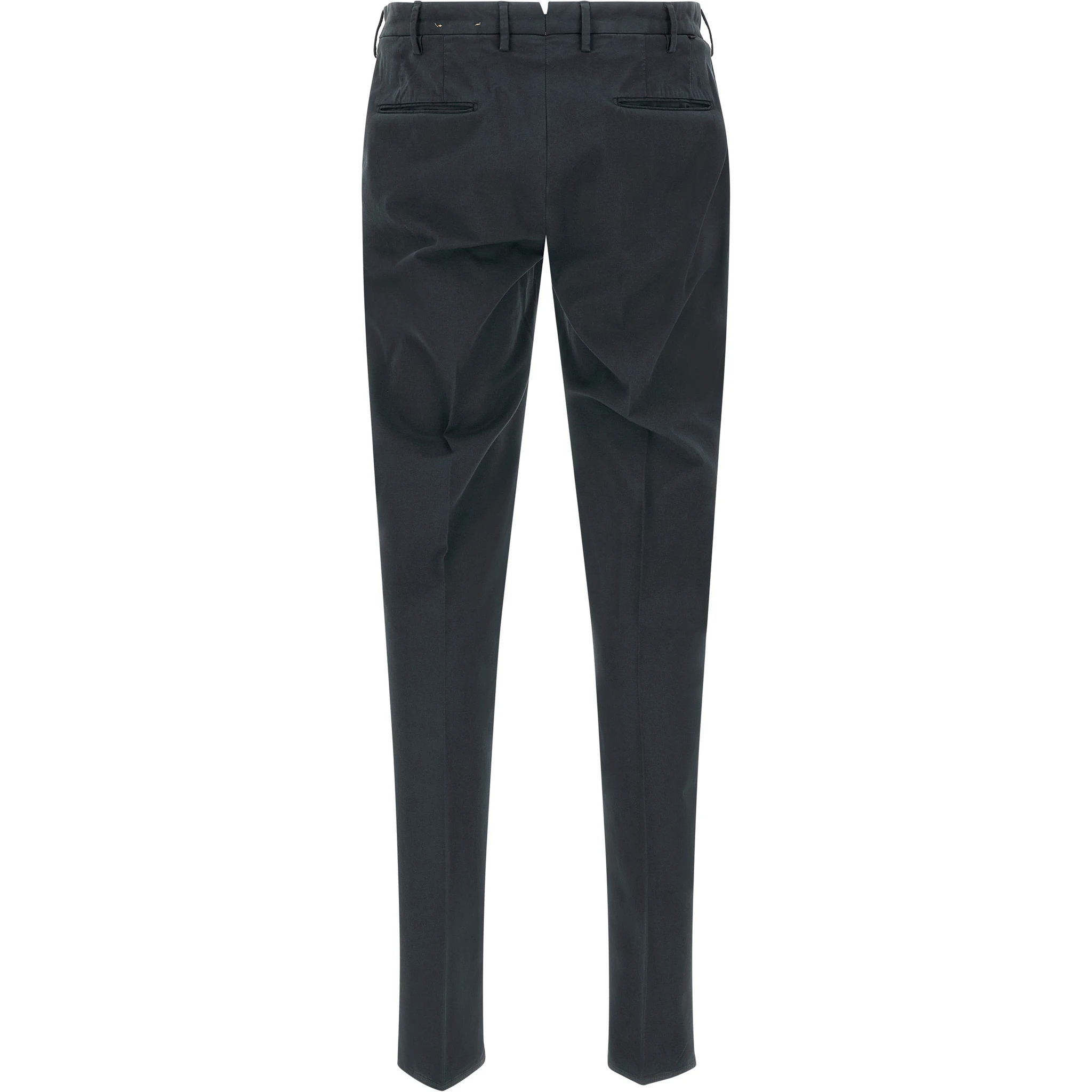 Blue Cotton Casual Pants