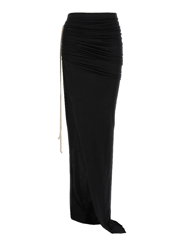 Black Cotton Mini Skirt