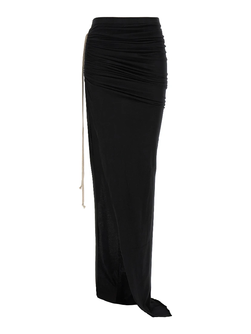 Black Cotton Mini Skirt