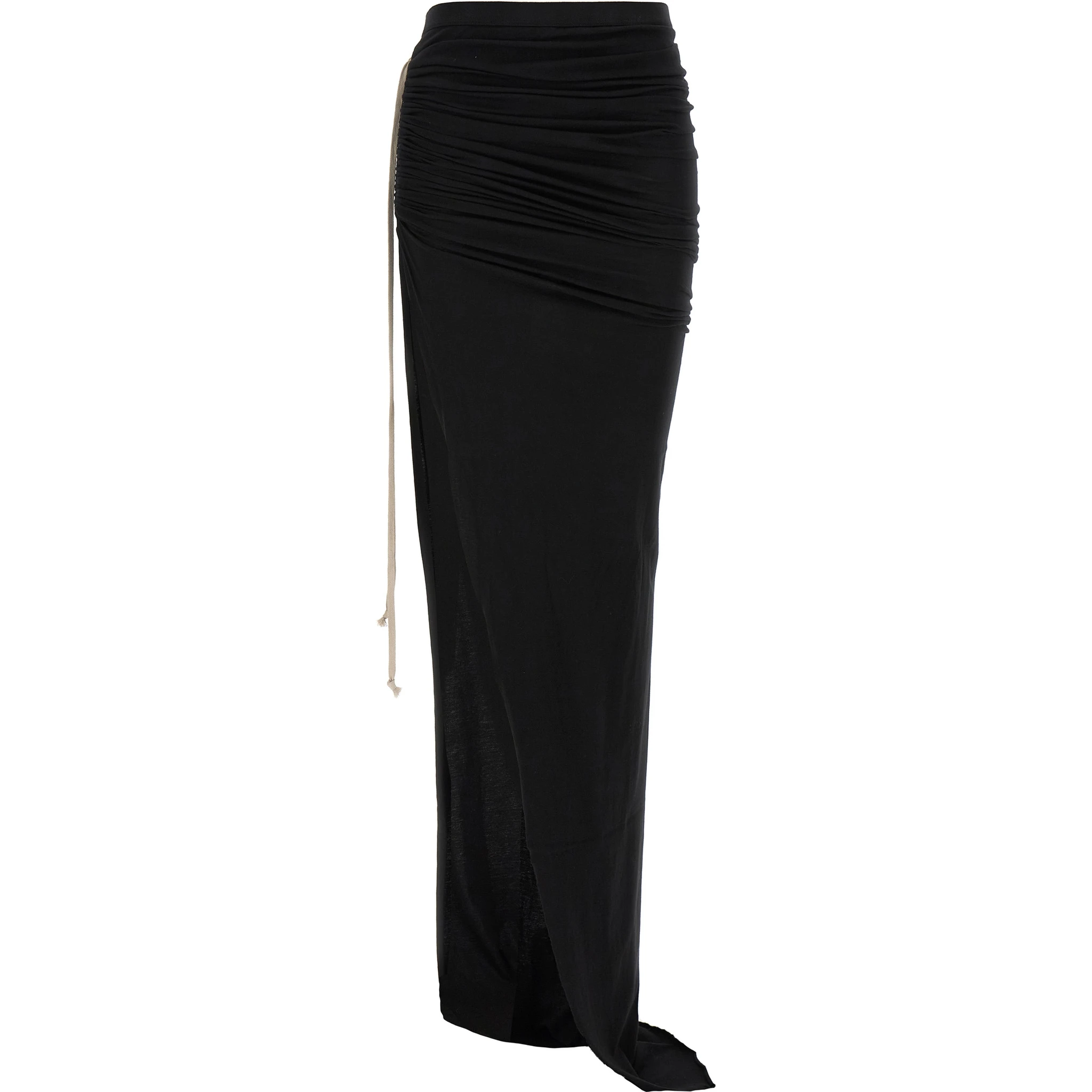 Black Cotton Mini Skirt