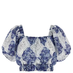 Blue Ramie Blouse