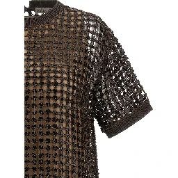 Brown Silk Short Dress