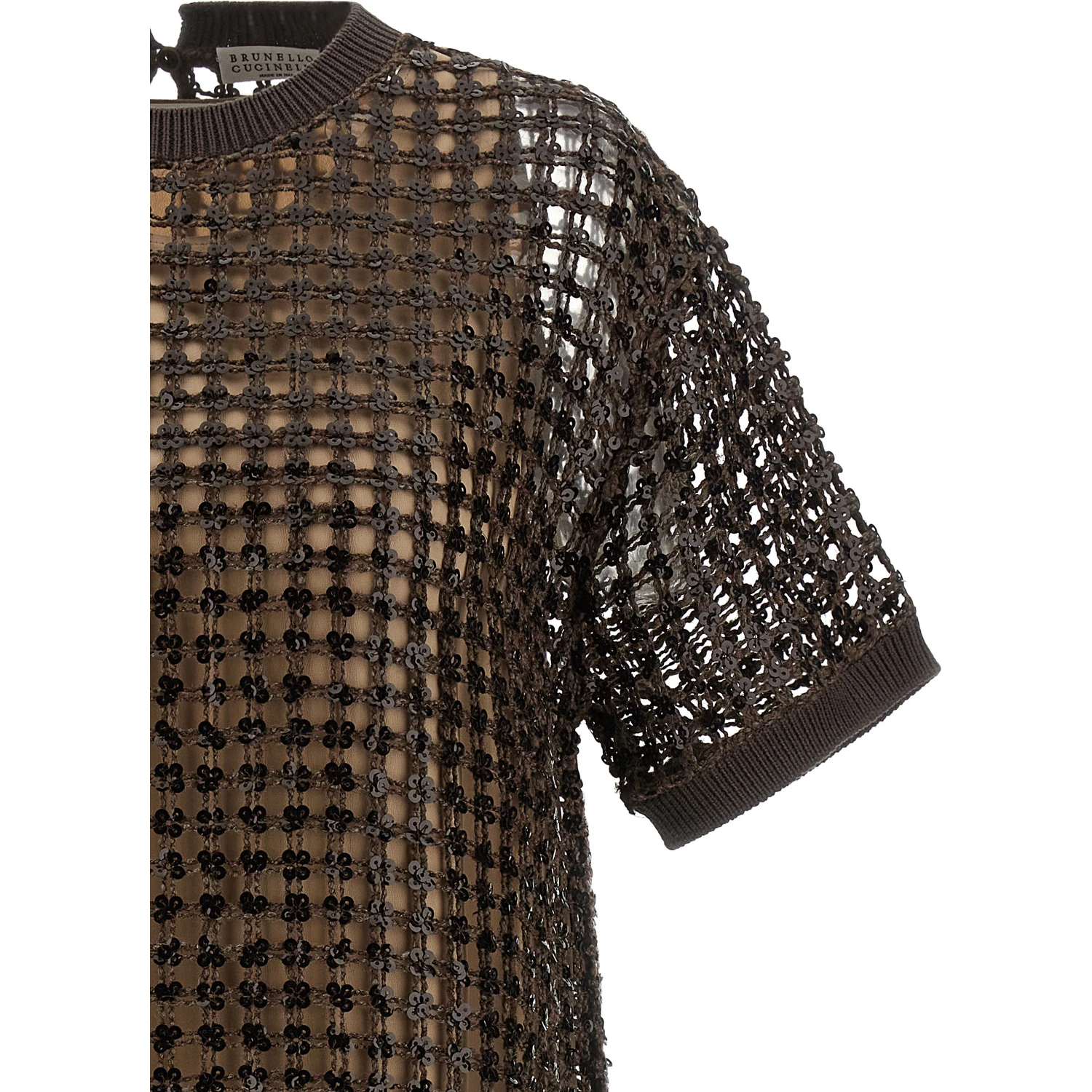 Brown Silk Short Dress
