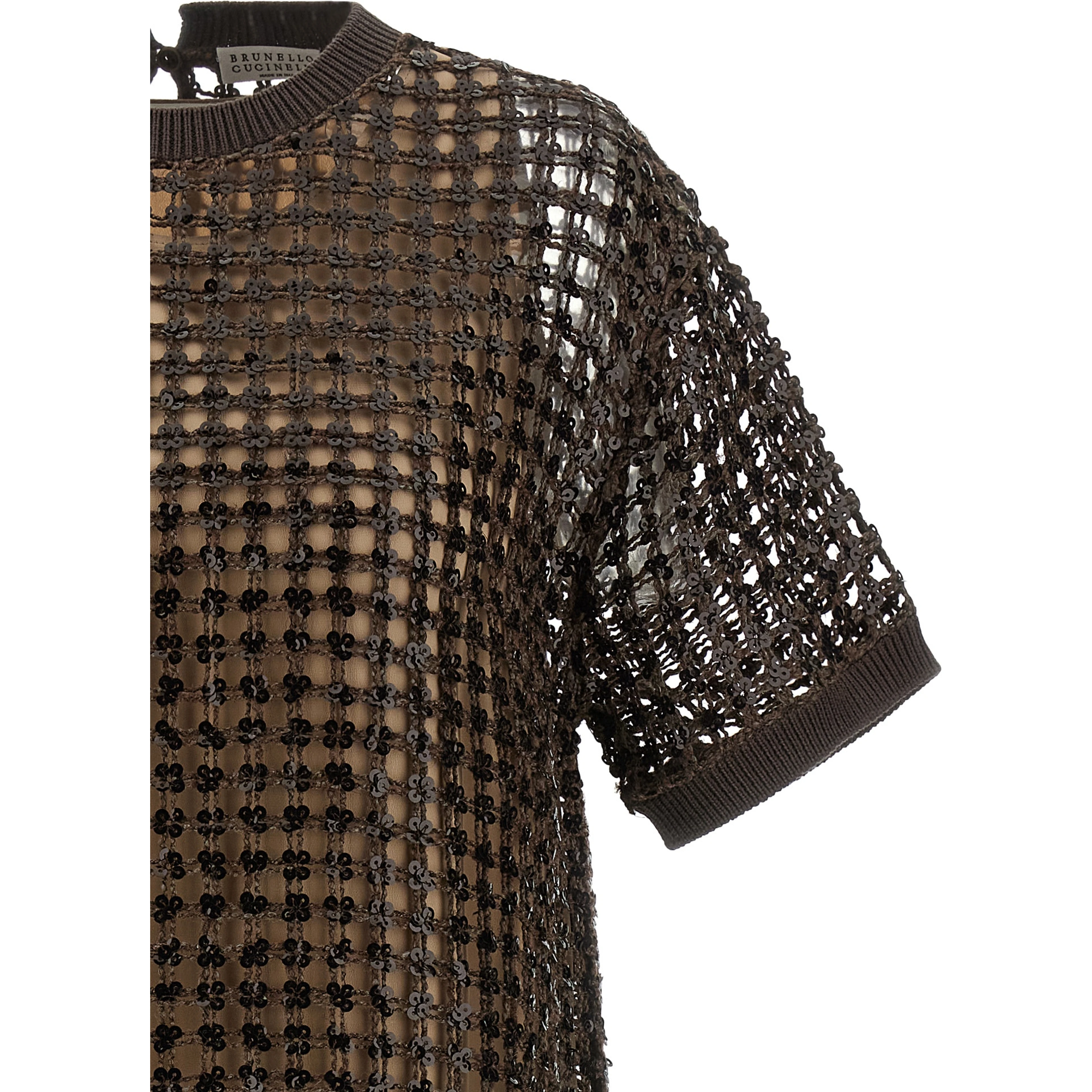 Brown Silk Short Dress