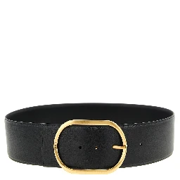 Black Cowhide High-Waist Belt