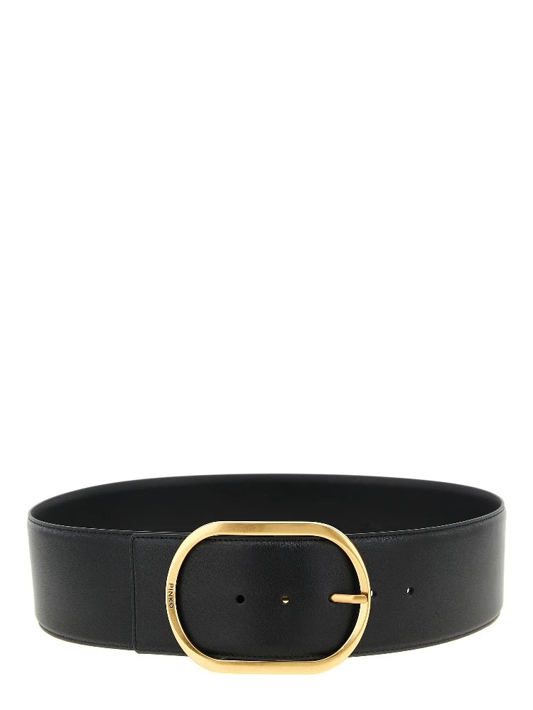 Black Cowhide High-Waist Belt