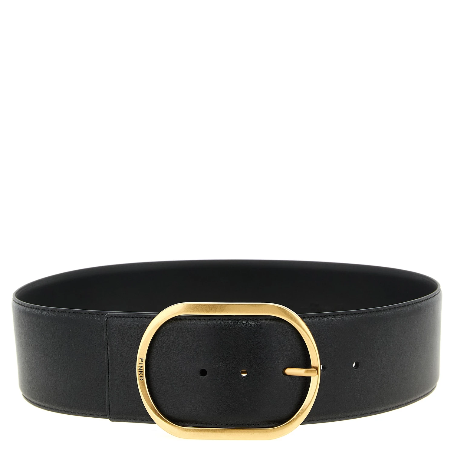 Black Cowhide High-Waist Belt