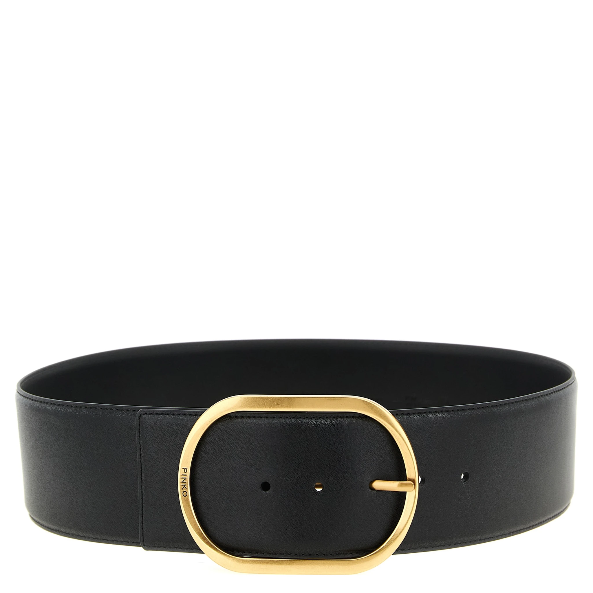 Black Cowhide High-Waist Belt