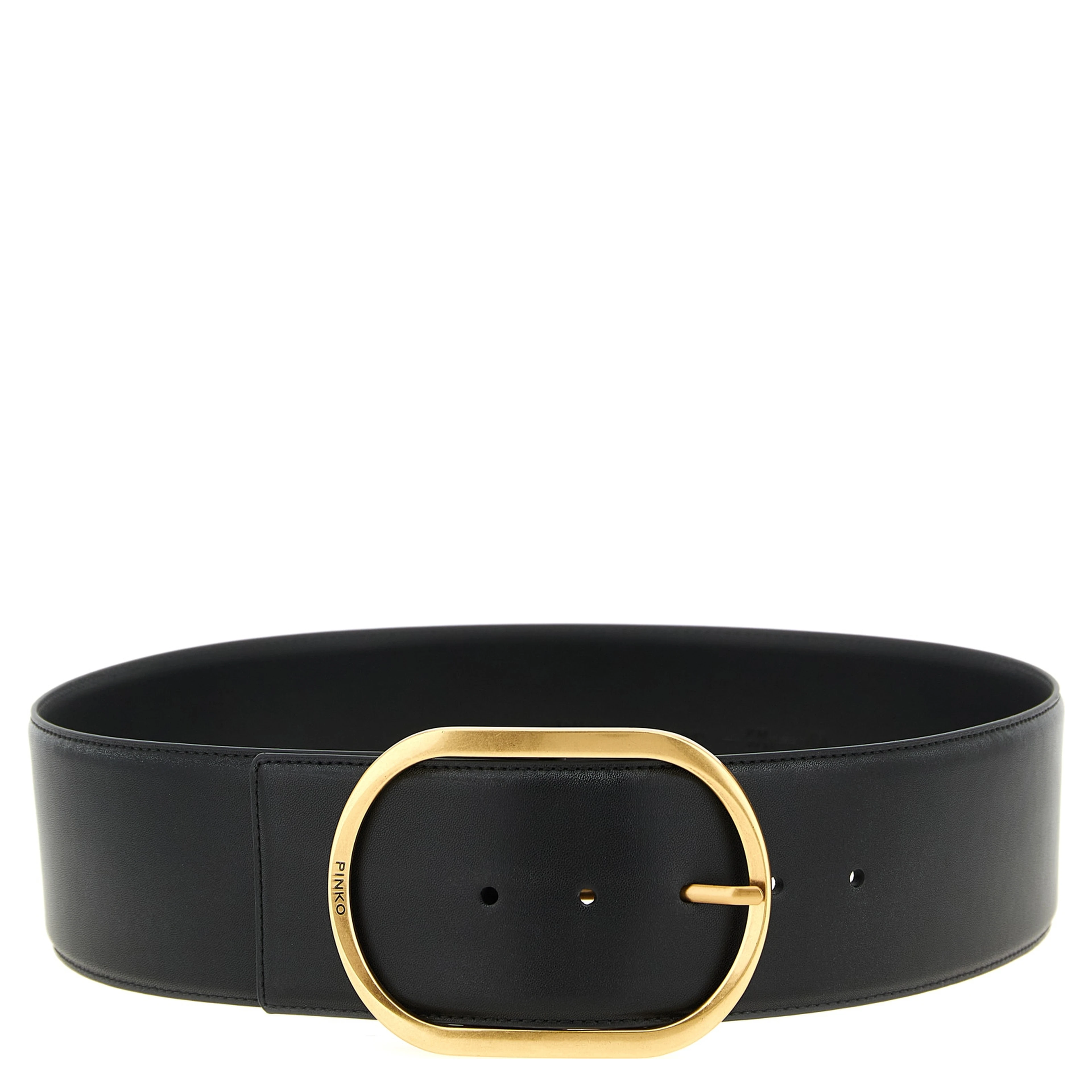 Black Cowhide High-Waist Belt