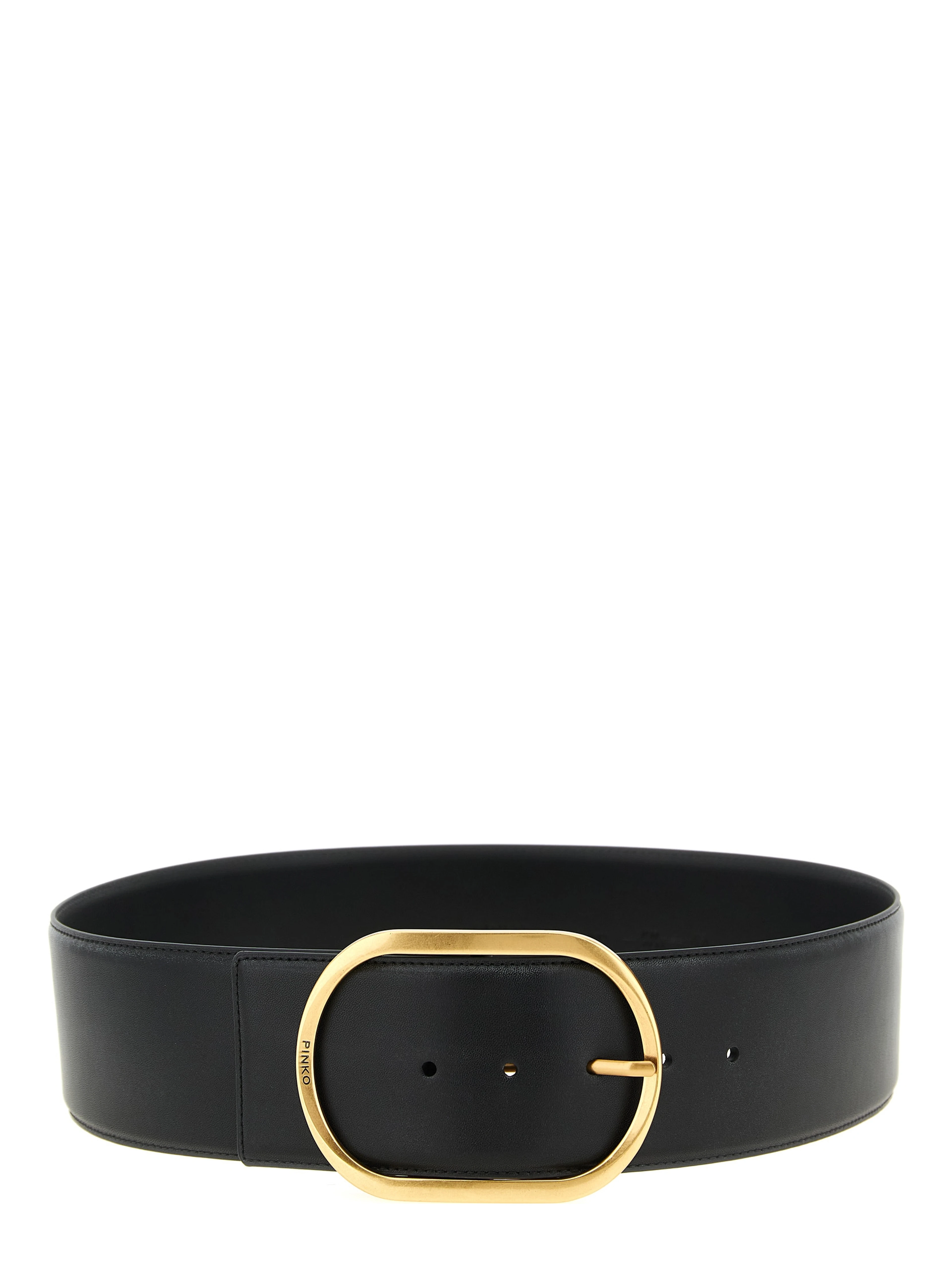 Black Cowhide High-Waist Belt