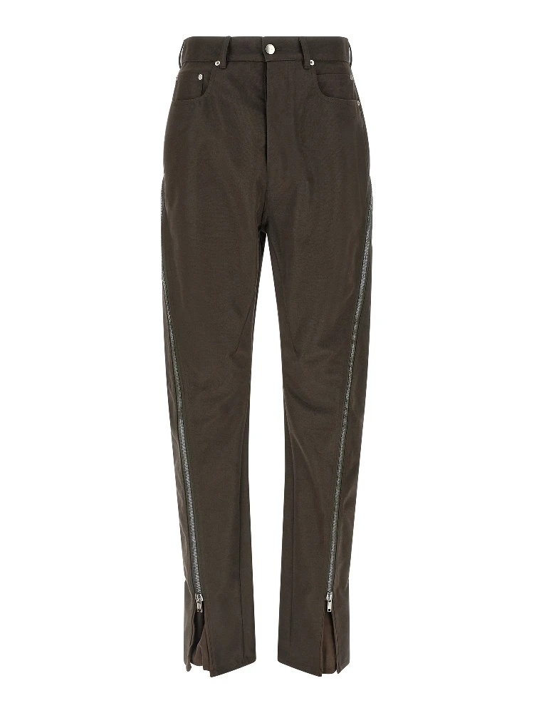 Brown Cotton Casual Pants