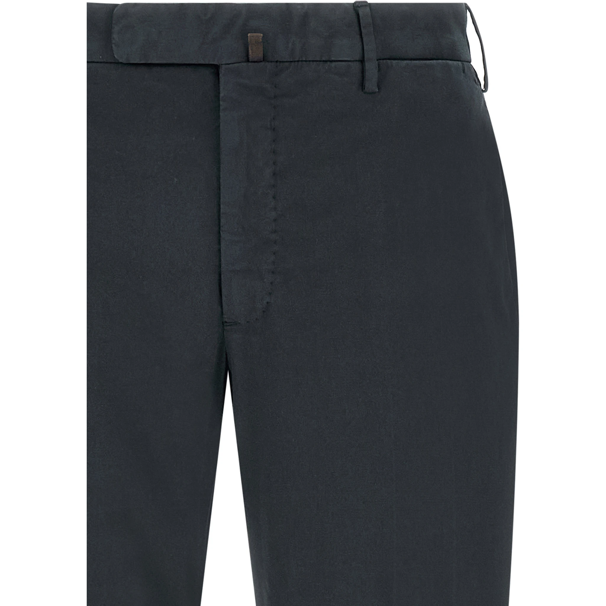 Blue Cotton Casual Pants