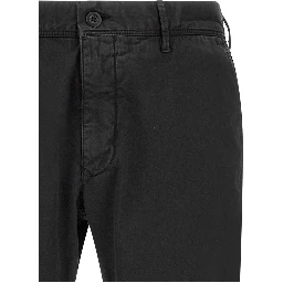 Black Cotton Casual Pants