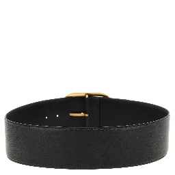 Black Cowhide High-Waist Belt
