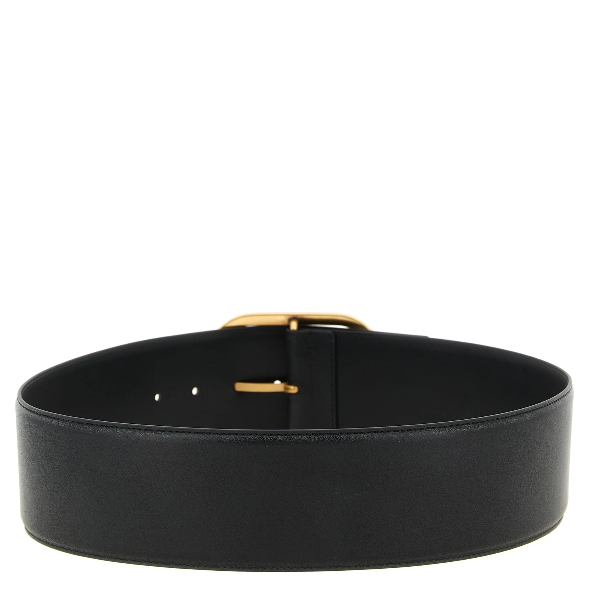 Black Cowhide High-Waist Belt
