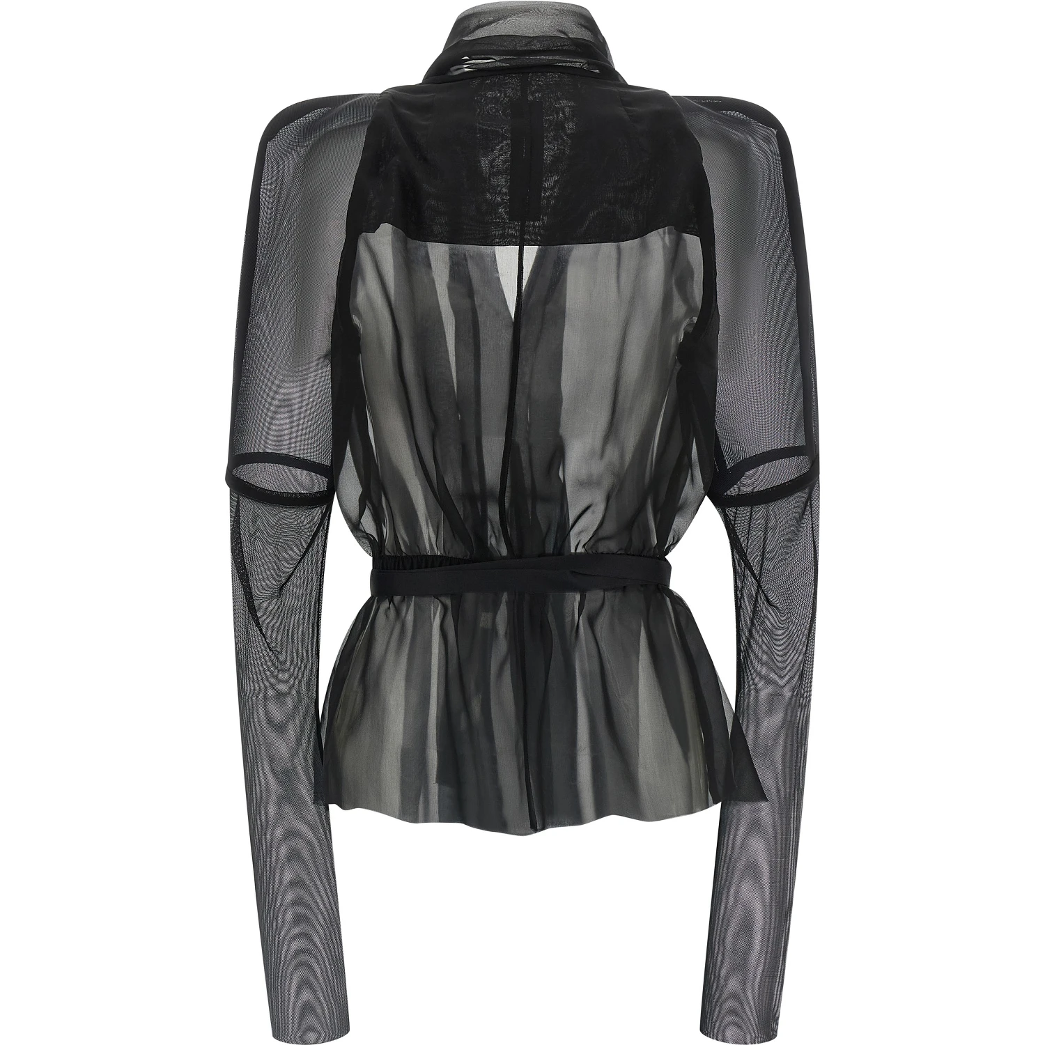 Black Silk Full-Length Jacket