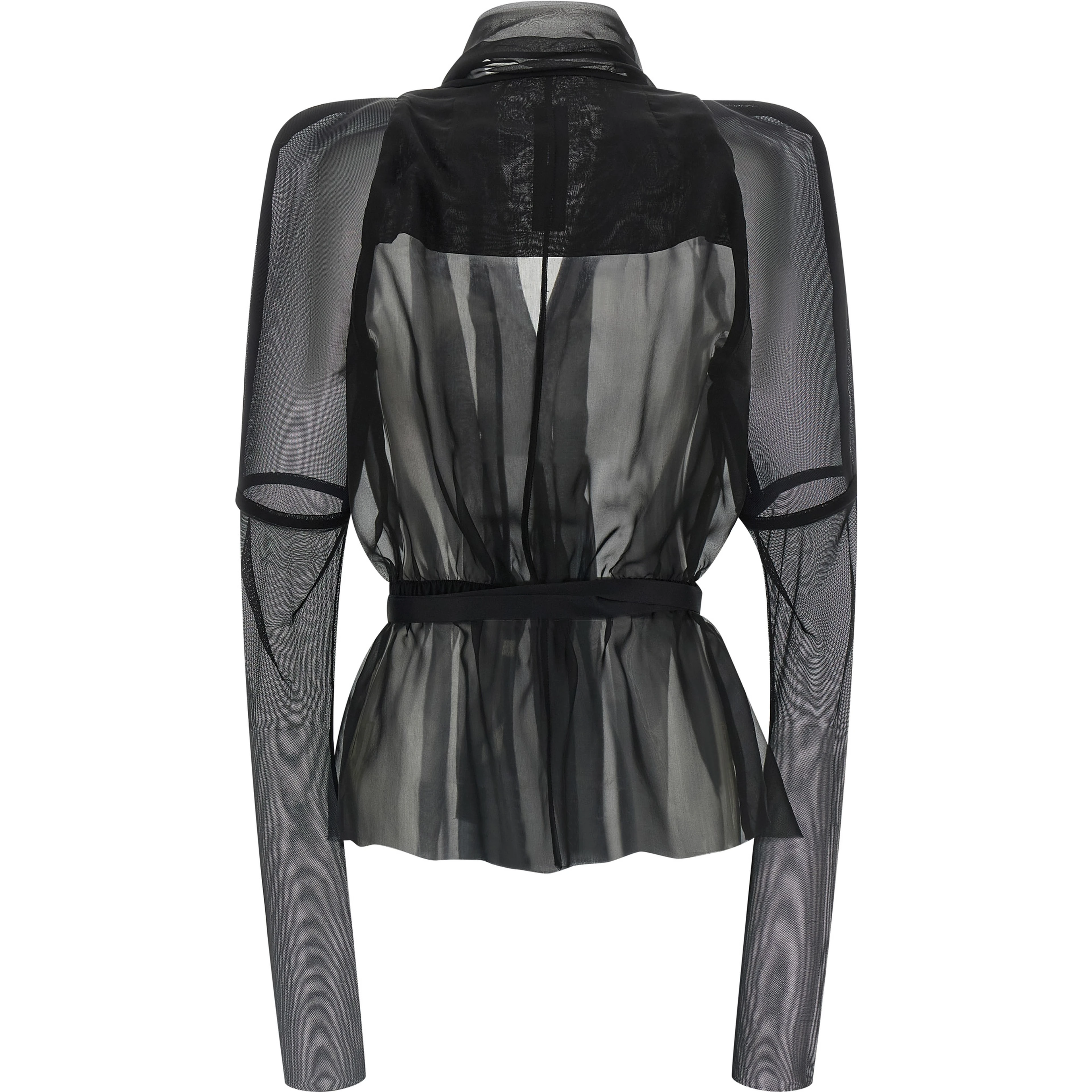 Black Silk Full-Length Jacket