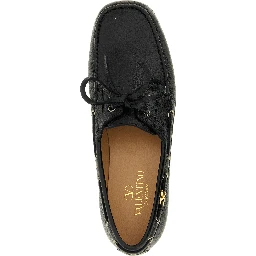 Black Buffalo Leather Slip-On Loafers