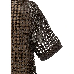 Brown Silk Short Dress