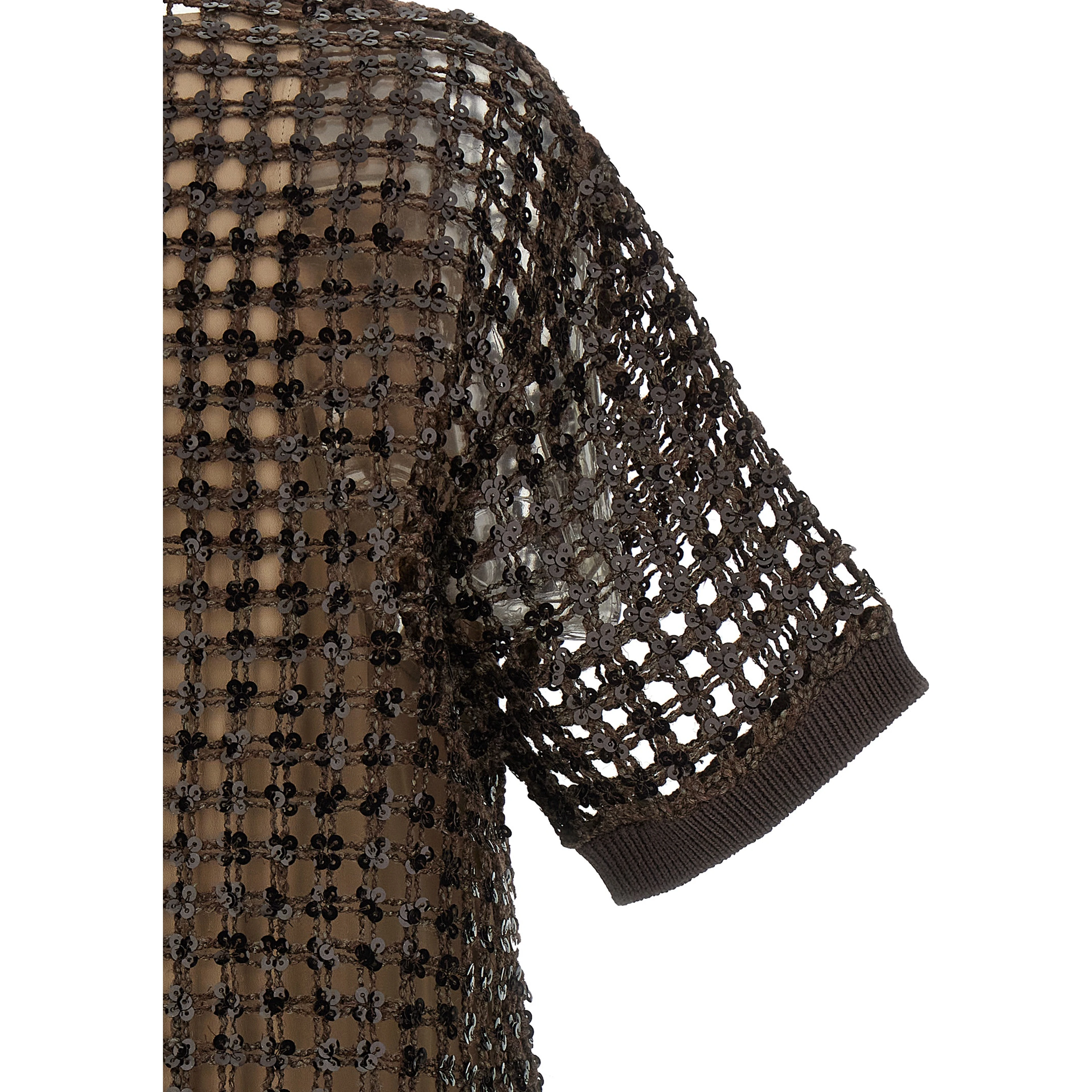 Brown Silk Short Dress