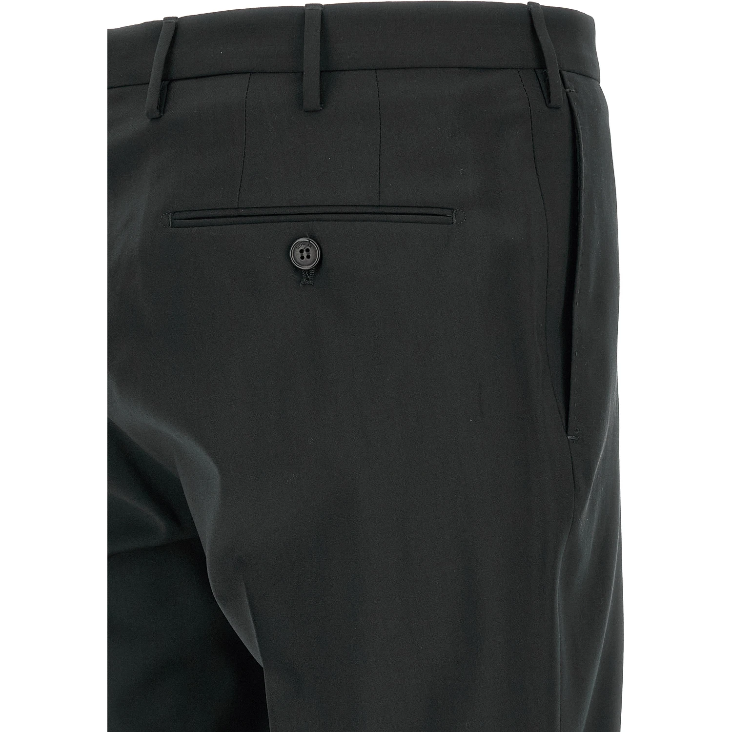 Black Virgin Wool Dress Pants