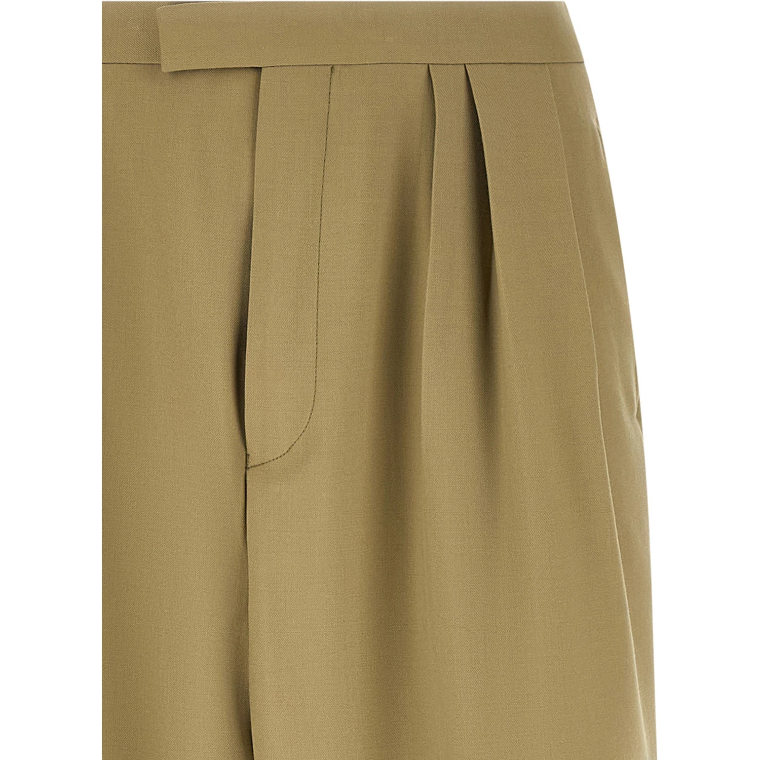 Bicolor Wool Casual Pants