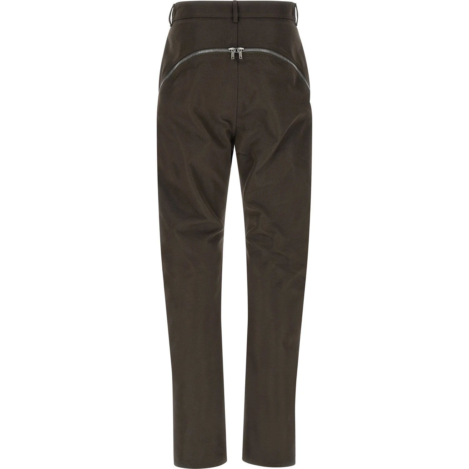 Brown Cotton Casual Pants